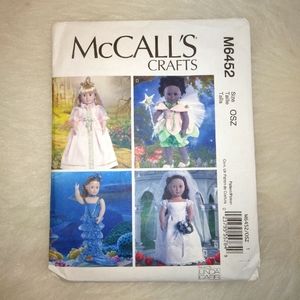 McCall's M6452 Costumes for American Girl Doll Princess Fairy Mermaid Br…